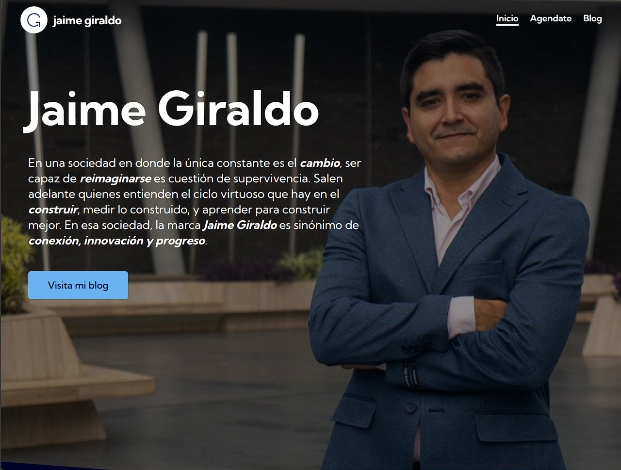 Screenshot of Jaime Giraldo Website